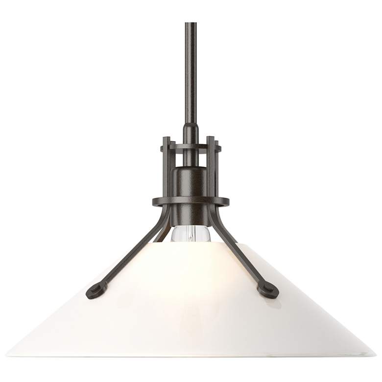 Image 1 Henry Medium Shade Pendant - Oil Rubbed Bronze - Frosted Glass