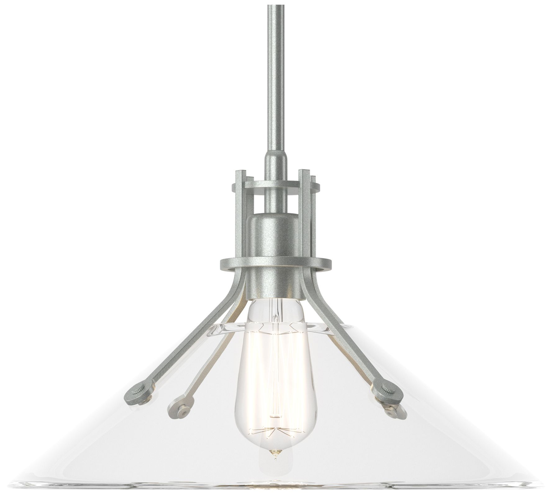 Henry Medium Shade Pendant - Platinum - Clear Glass - Made to Order