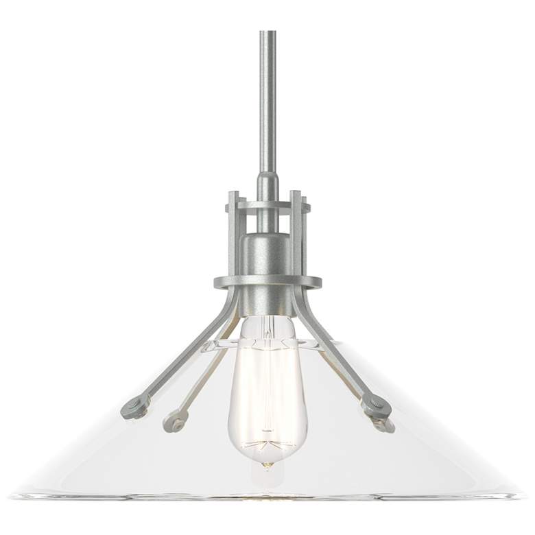 Image 1 Henry Medium Shade Pendant - Platinum - Clear Glass