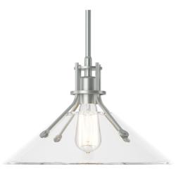 Henry Medium Shade Pendant - Platinum - Clear Glass