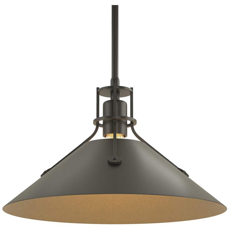 Image 1 Henry Medium Steel Shade Pendant - Black - Black