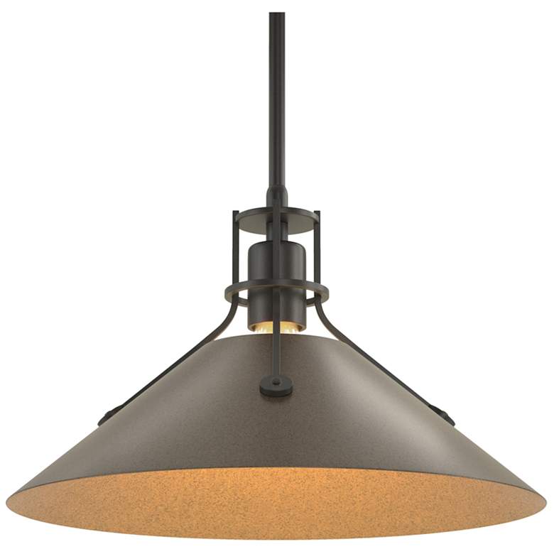 Image 1 Henry Medium Steel Shade Pendant - Black - Bronze