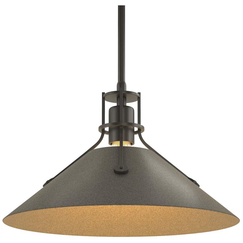 Image 1 Henry Medium Steel Shade Pendant - Black - Iron
