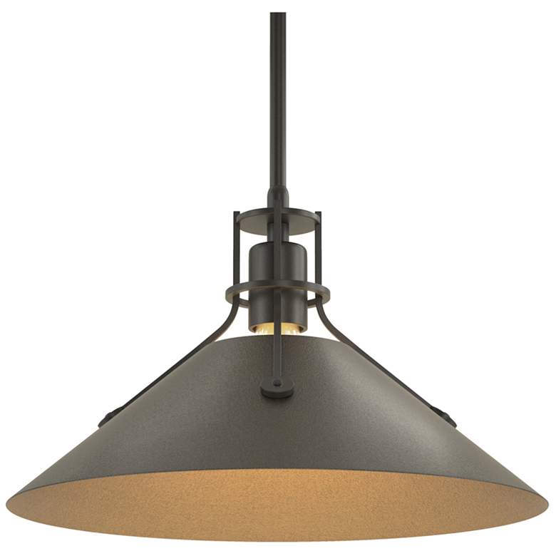 Image 1 Henry Medium Steel Shade Pendant - Black - Oil Rubbed Bronze