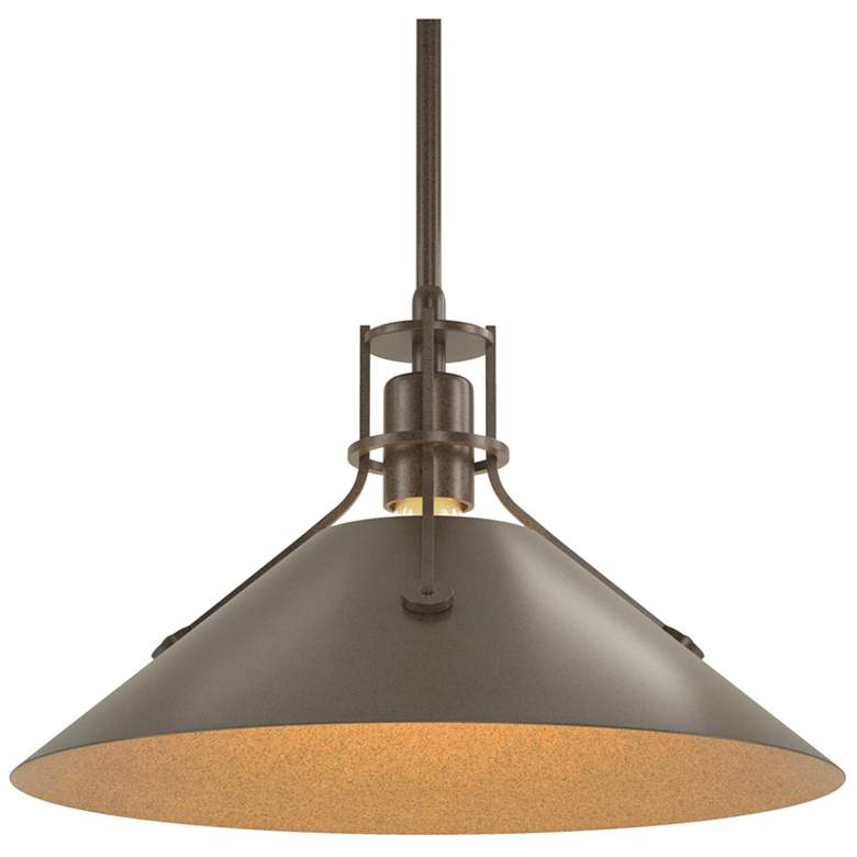 Image 1 Henry Medium Steel Shade Pendant - Bronze - Bronze