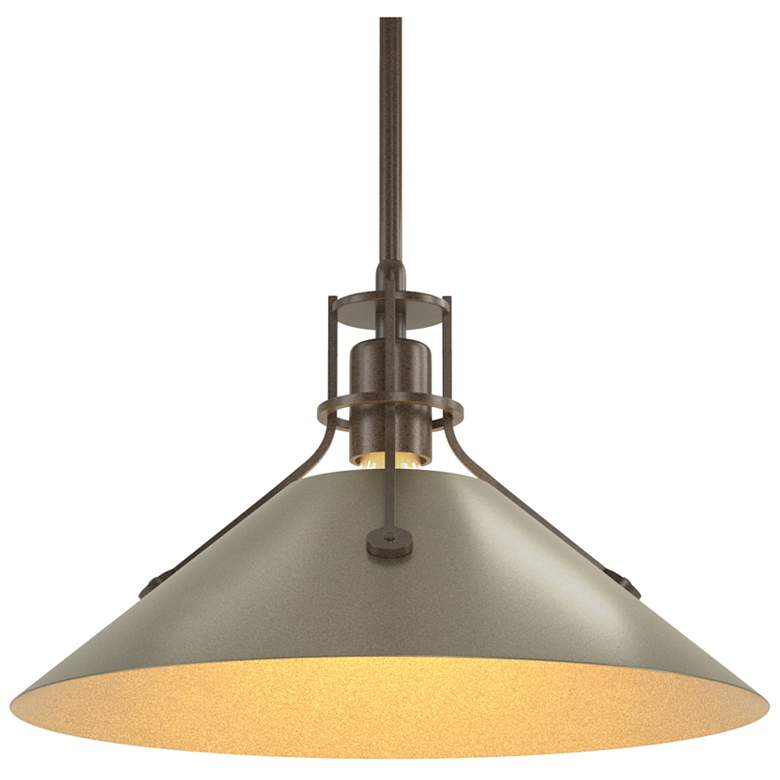 Image 1 Henry Medium Steel Shade Pendant - Bronze - Gold