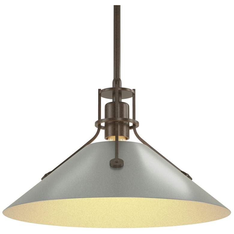Image 1 Henry Medium Steel Shade Pendant - Bronze - Platinum