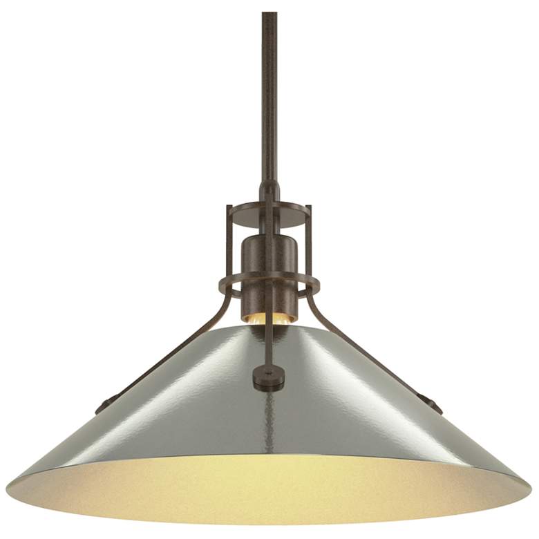 Image 1 Henry Medium Steel Shade Pendant - Bronze - Sterling