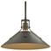 Henry Medium Steel Shade Pendant - Dark Smoke - Black