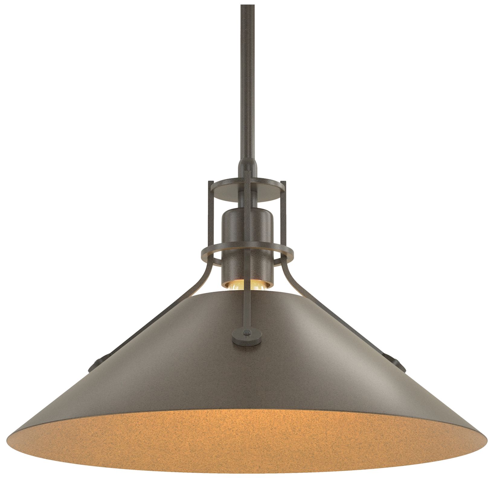 Henry Medium Steel Shade Pendant - Dark Smoke - Bronze - Made to Order