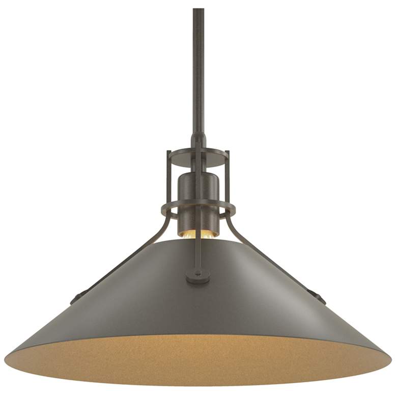 Image 1 Henry Medium Steel Shade Pendant - Dark Smoke - Dark Smoke