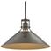 Henry Medium Steel Shade Pendant - Dark Smoke - Dark Smoke
