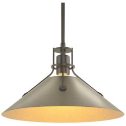 Henry Medium Steel Shade Pendant - Dark Smoke - Gold