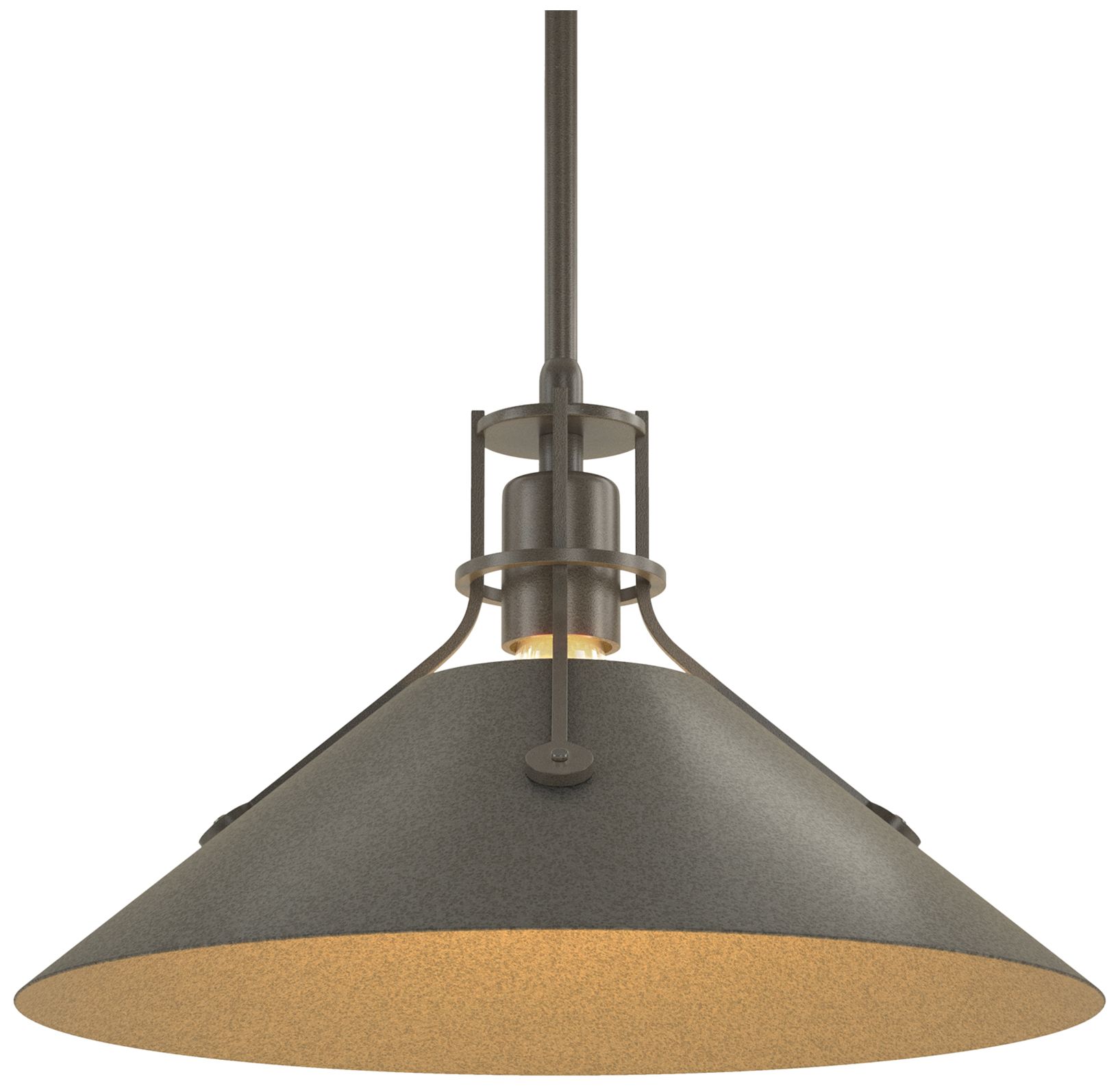 Henry Medium Steel Shade Pendant - Dark Smoke - Iron - Made to Order