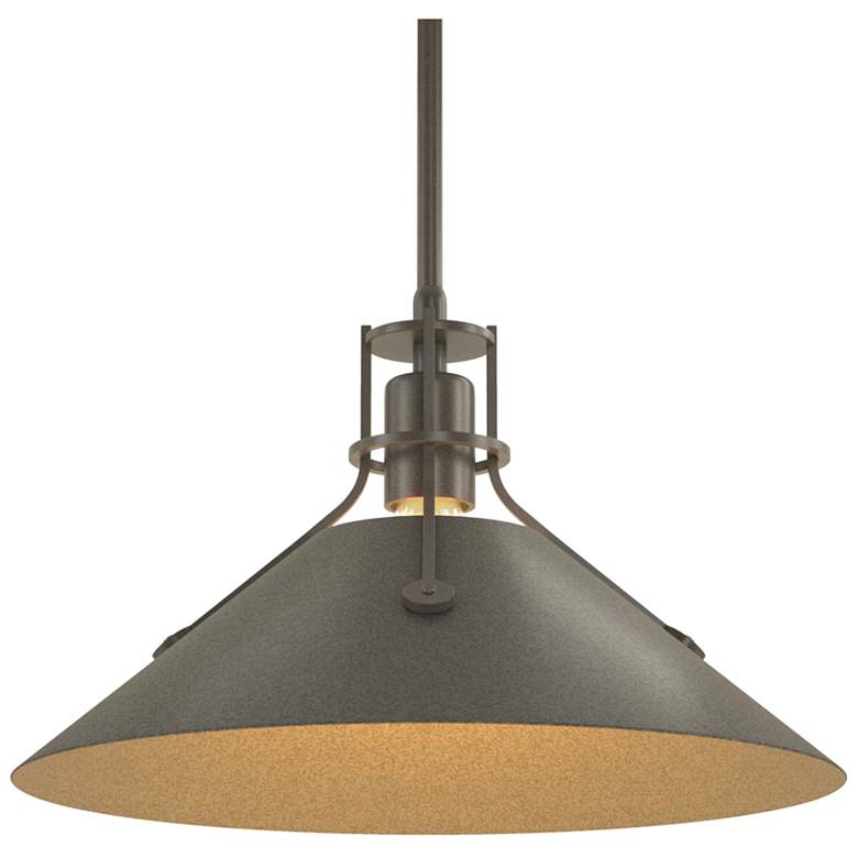 Image 1 Henry Medium Steel Shade Pendant - Dark Smoke - Iron
