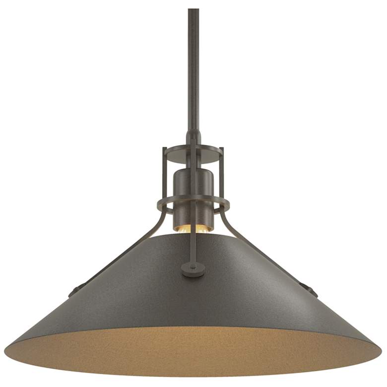 Image 1 Henry Medium Steel Shade Pendant - Dark Smoke - Oil Rubbed Bronze