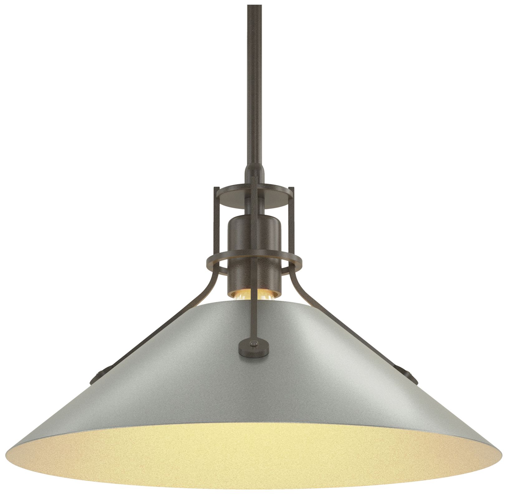 Henry Medium Steel Shade Pendant - Dark Smoke - Platinum - Made to Order