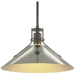Henry Medium Steel Shade Pendant - Dark Smoke - Sterling