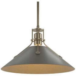 Henry Medium Steel Shade Pendant - Gold - Dark Smoke
