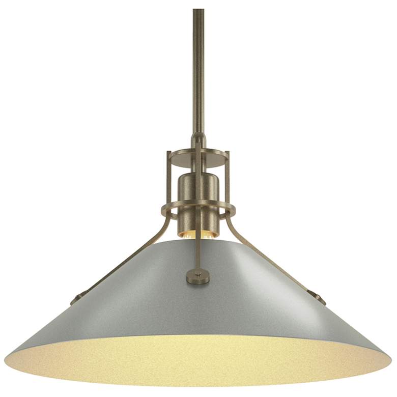 Image 1 Henry Medium Steel Shade Pendant - Gold - Platinum