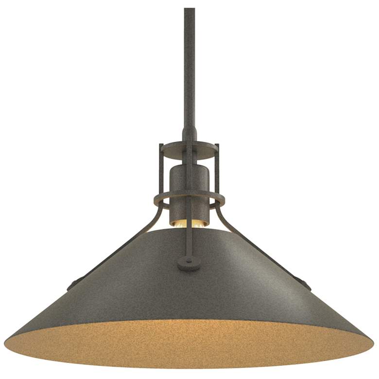 Image 1 Henry Medium Steel Shade Pendant - Iron - Iron