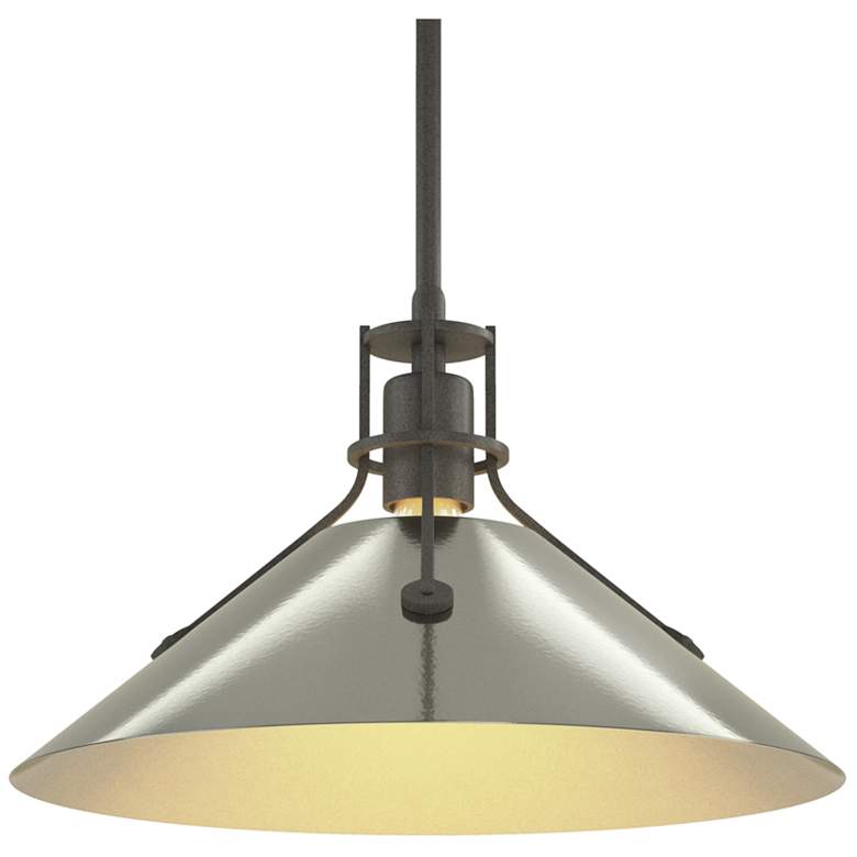 Image 1 Henry Medium Steel Shade Pendant - Iron - Sterling