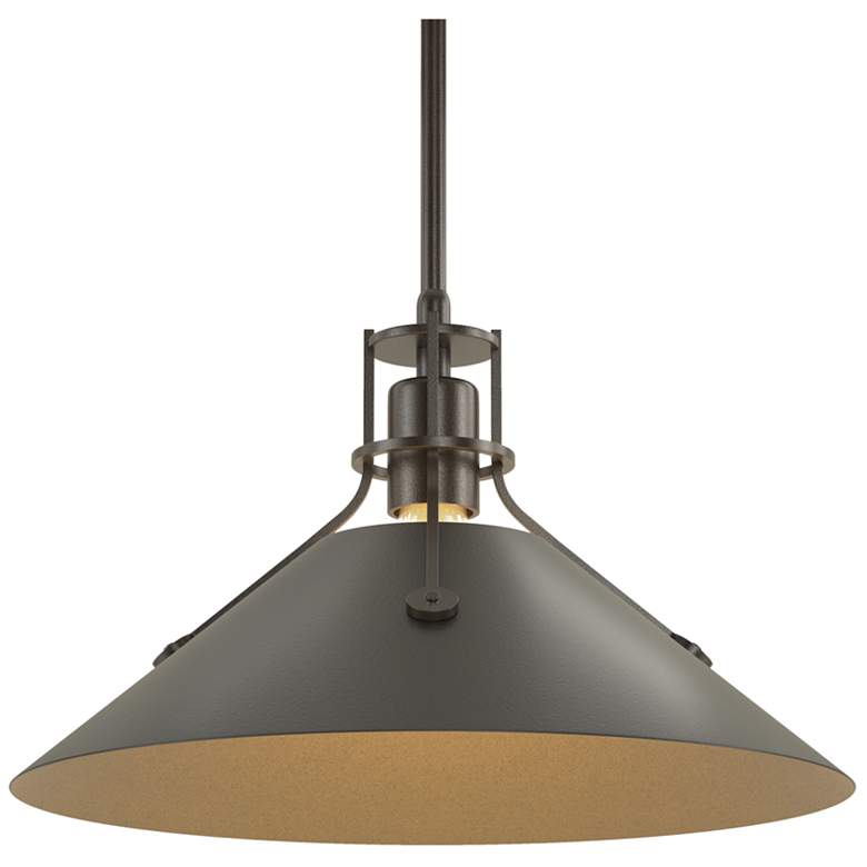 Image 1 Henry Medium Steel Shade Pendant - Oil Rubbed Bronze - Black