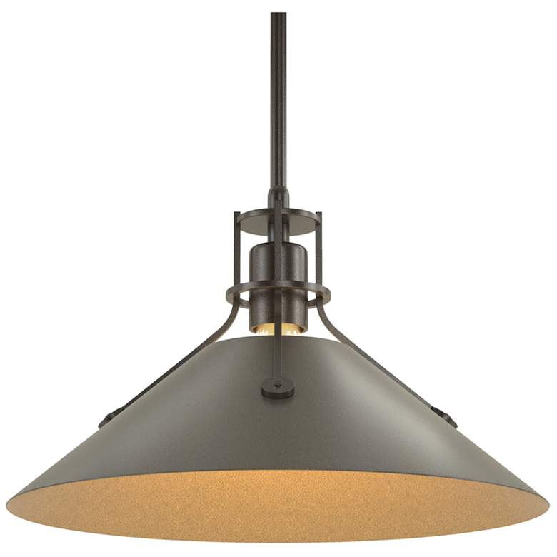 Image 1 Henry Medium Steel Shade Pendant - Oil Rubbed Bronze - Dark Smoke