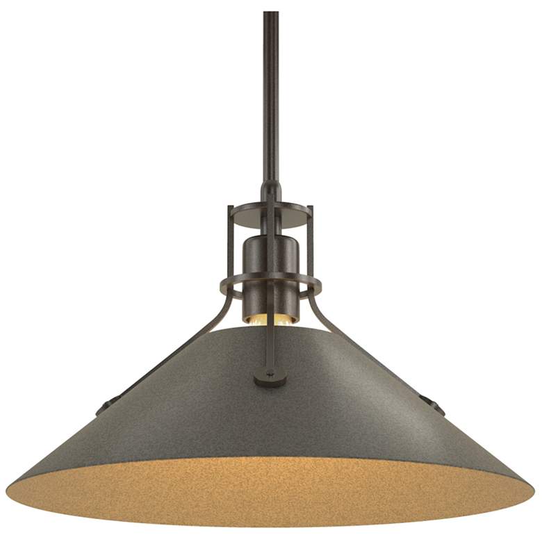 Image 1 Henry Medium Steel Shade Pendant - Oil Rubbed Bronze - Iron