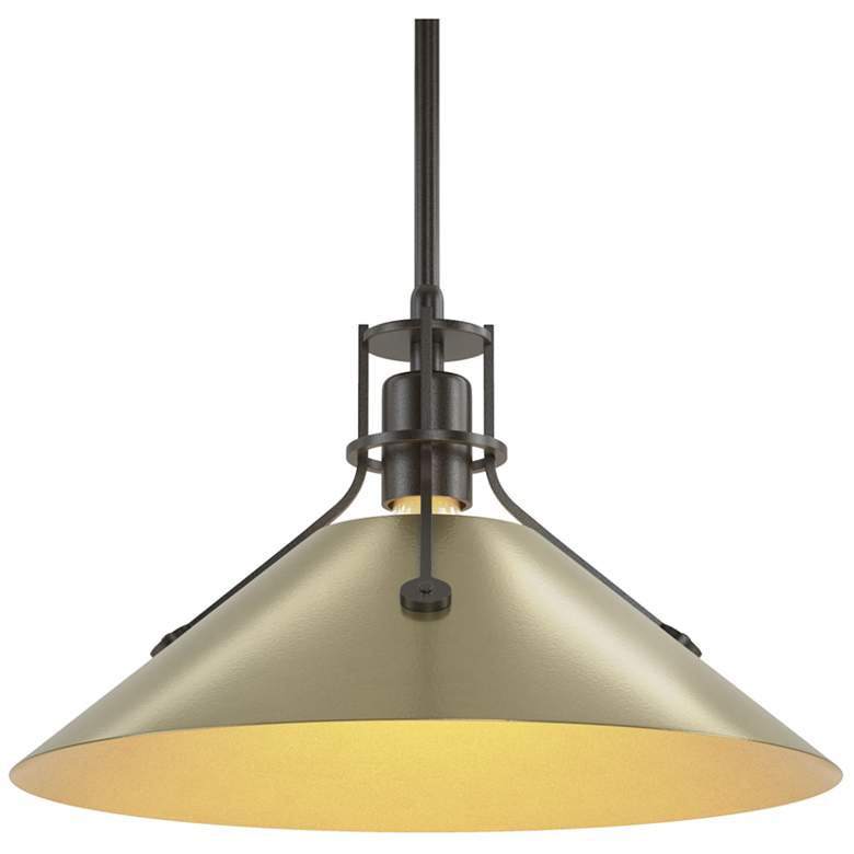 Image 1 Henry Medium Steel Shade Pendant - Oil Rubbed Bronze - Modern Brass