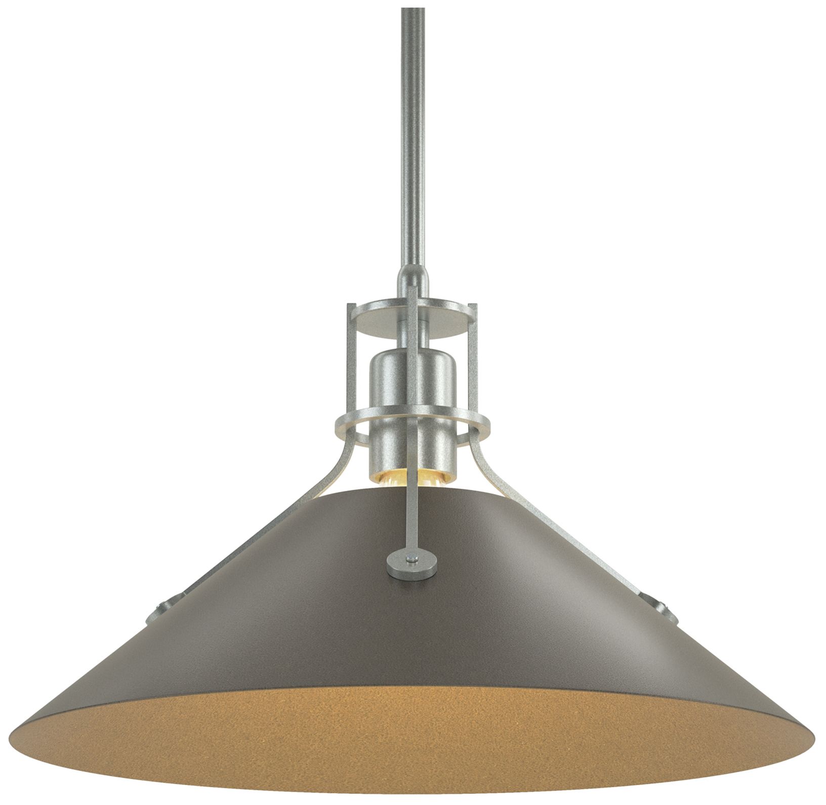 Henry Medium Steel Shade Pendant - Platinum - Dark Smoke - Made to Order