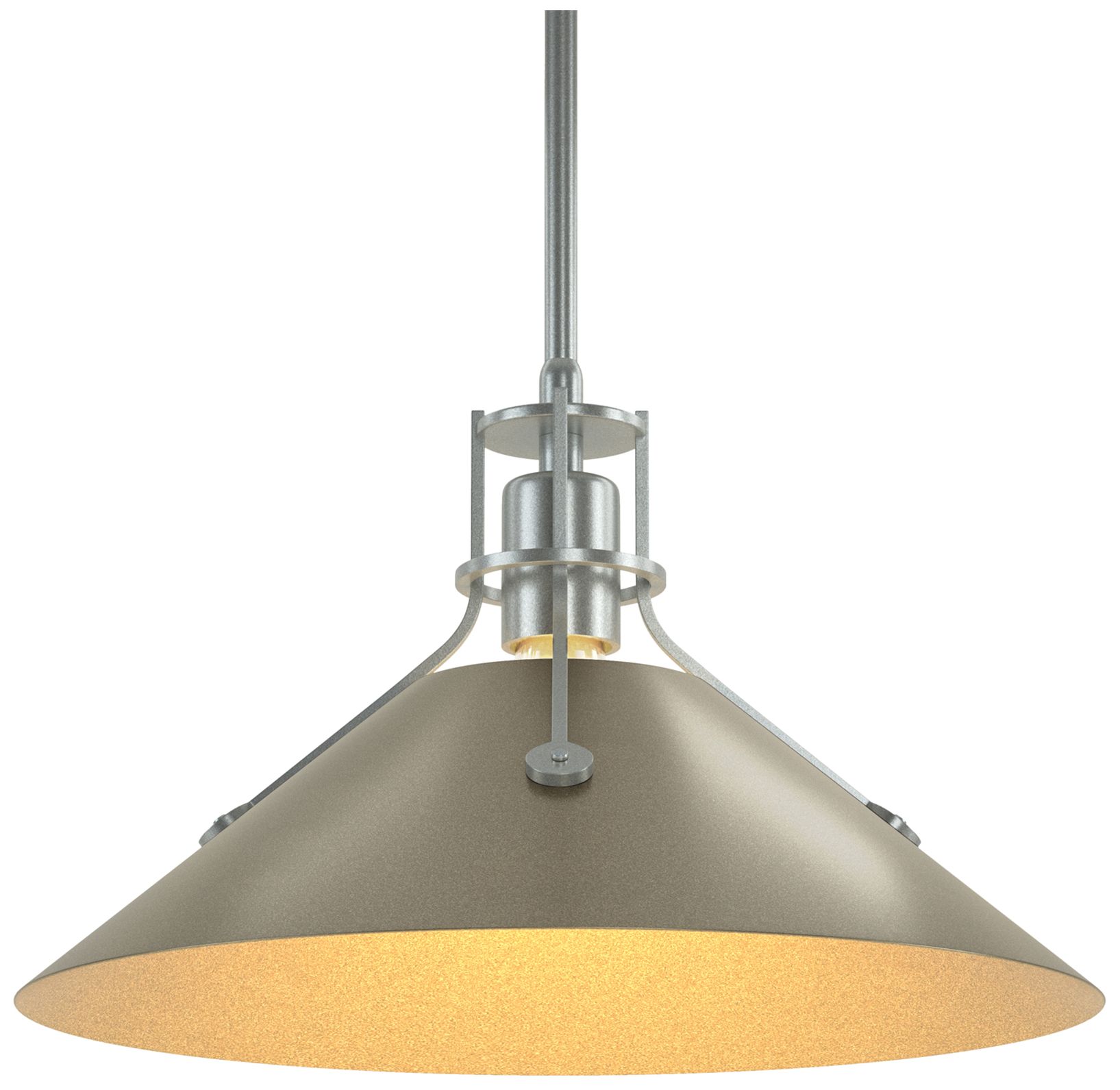 Henry Medium Steel Shade Pendant - Platinum - Gold - Made to Order