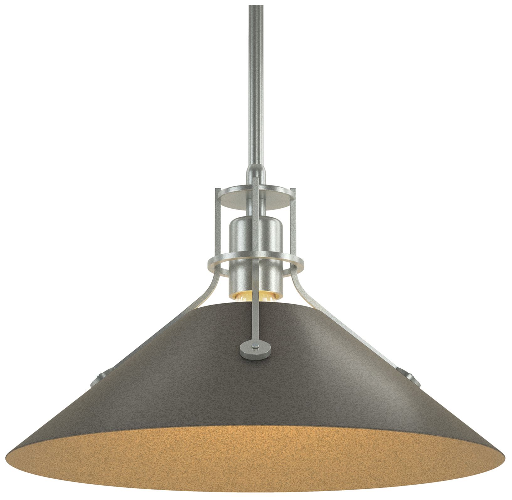 Henry Medium Steel Shade Pendant - Platinum - Iron - Made to Order
