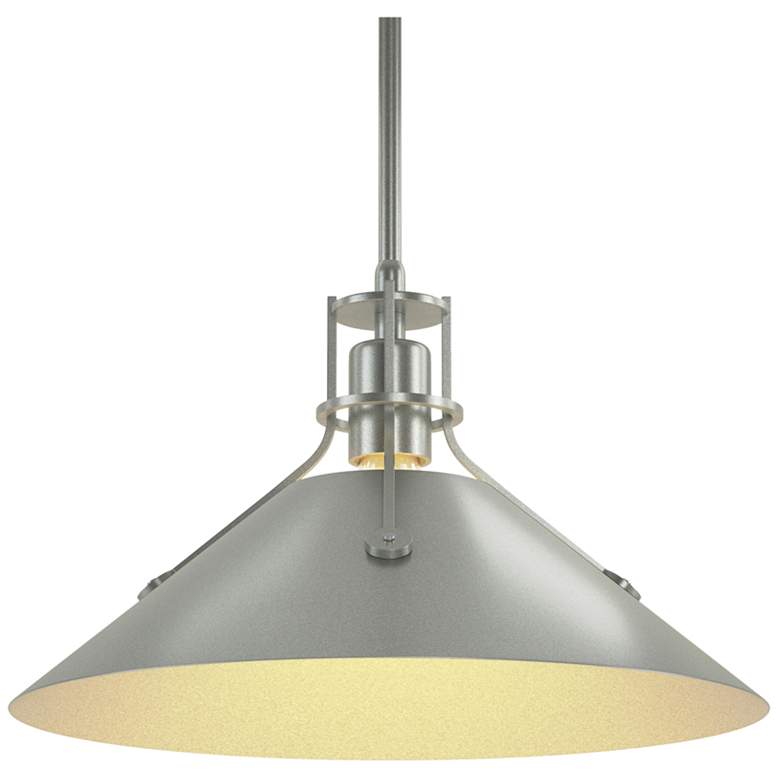 Image 1 Henry Medium Steel Shade Pendant - Platinum - Platinum