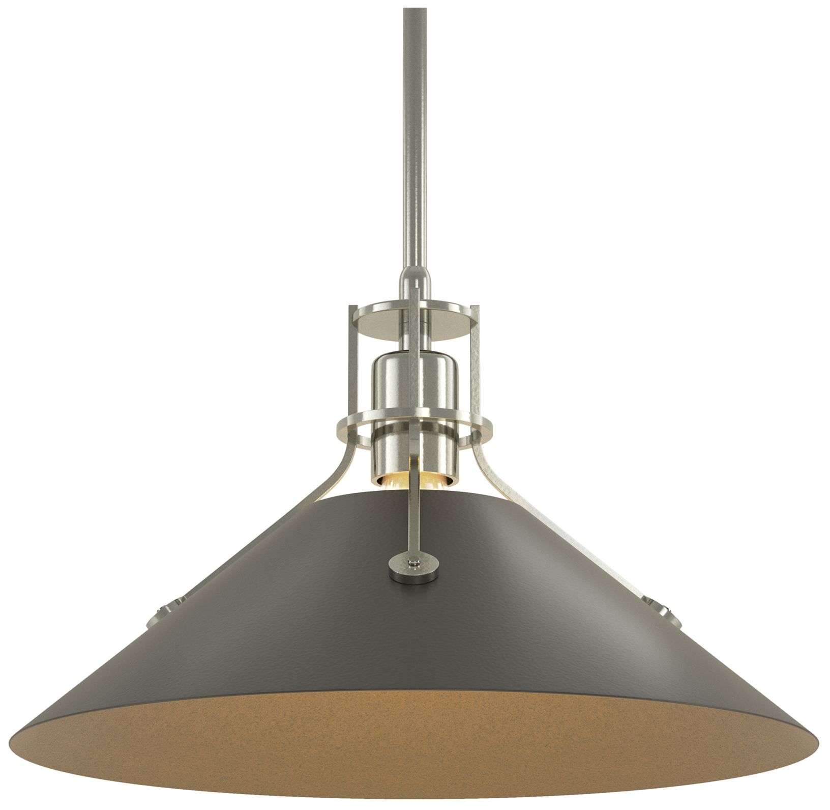 Henry Medium Steel Shade Pendant - Sterling - Black - Made to Order