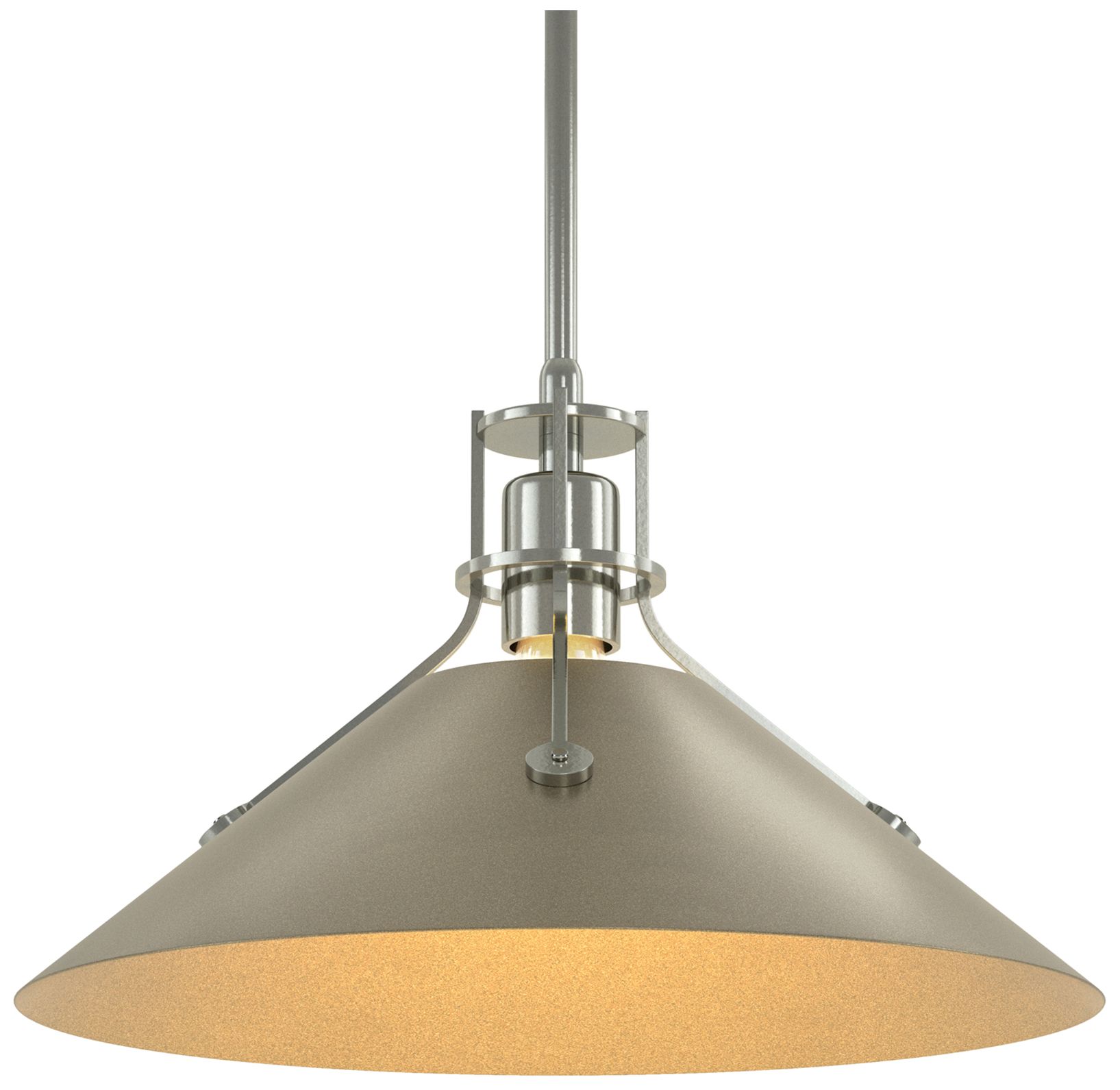 Henry Medium Steel Shade Pendant - Sterling - Gold - Made to Order