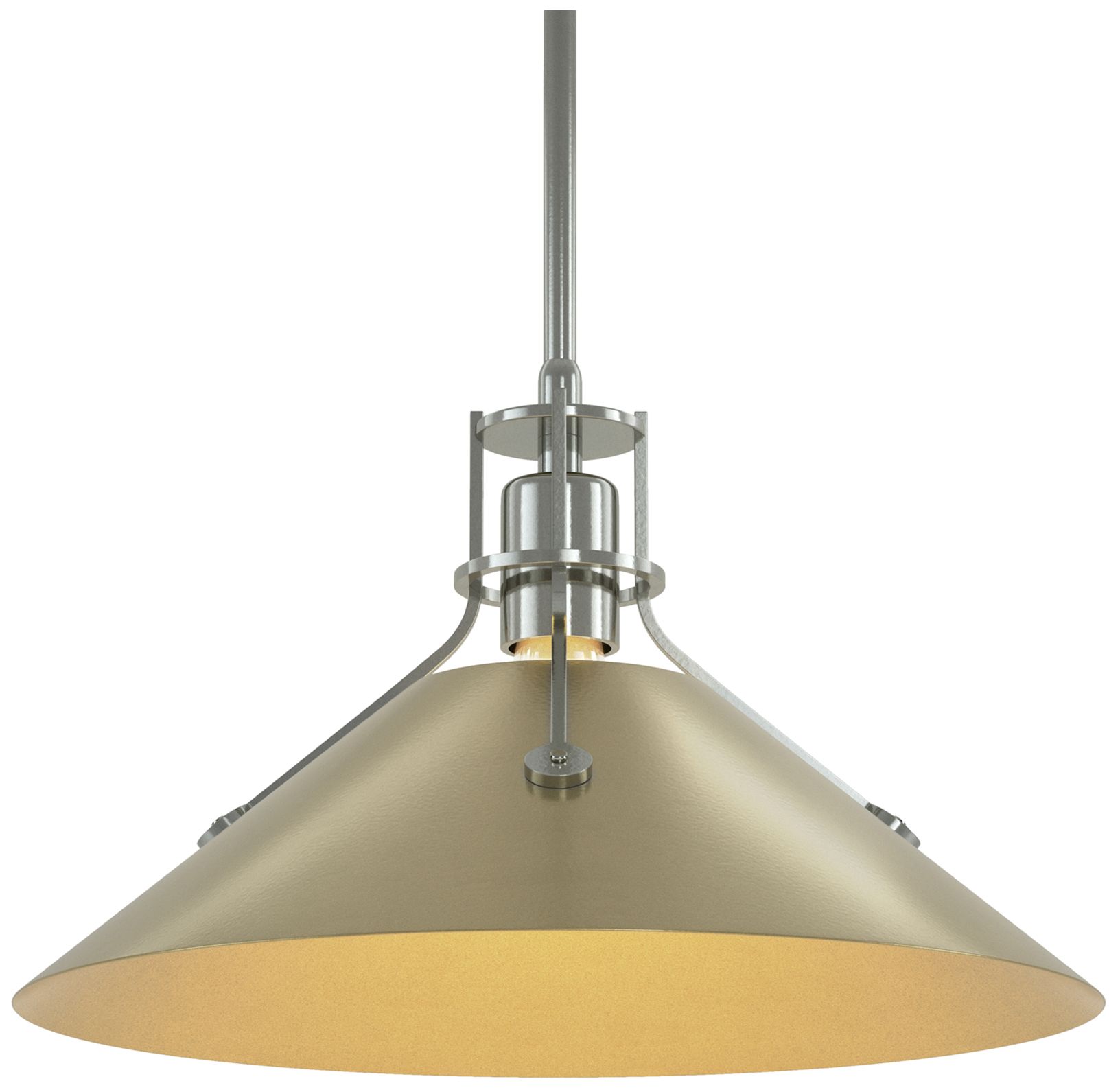 Henry Medium Steel Shade Pendant - Sterling - Modern Brass - Made to Order