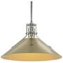 Henry Medium Steel Shade Pendant - Sterling - Modern Brass