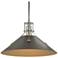 Henry Medium Steel Shade Pendant - Sterling - Oil Rubbed Bronze