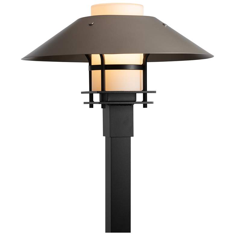 Image 1 Henry Outdoor Post Light - Black Finish - Steel Accents - Opal Glass