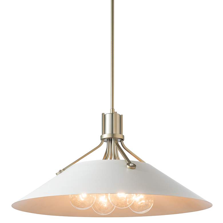 Image 1 Henry Pendant - Brass Finish - White Accent - Standard Overall Height