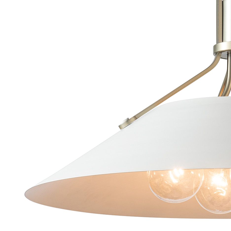 Image 2 Henry Pendant Brass White Accent Standard Overall Height Made to Order more views
