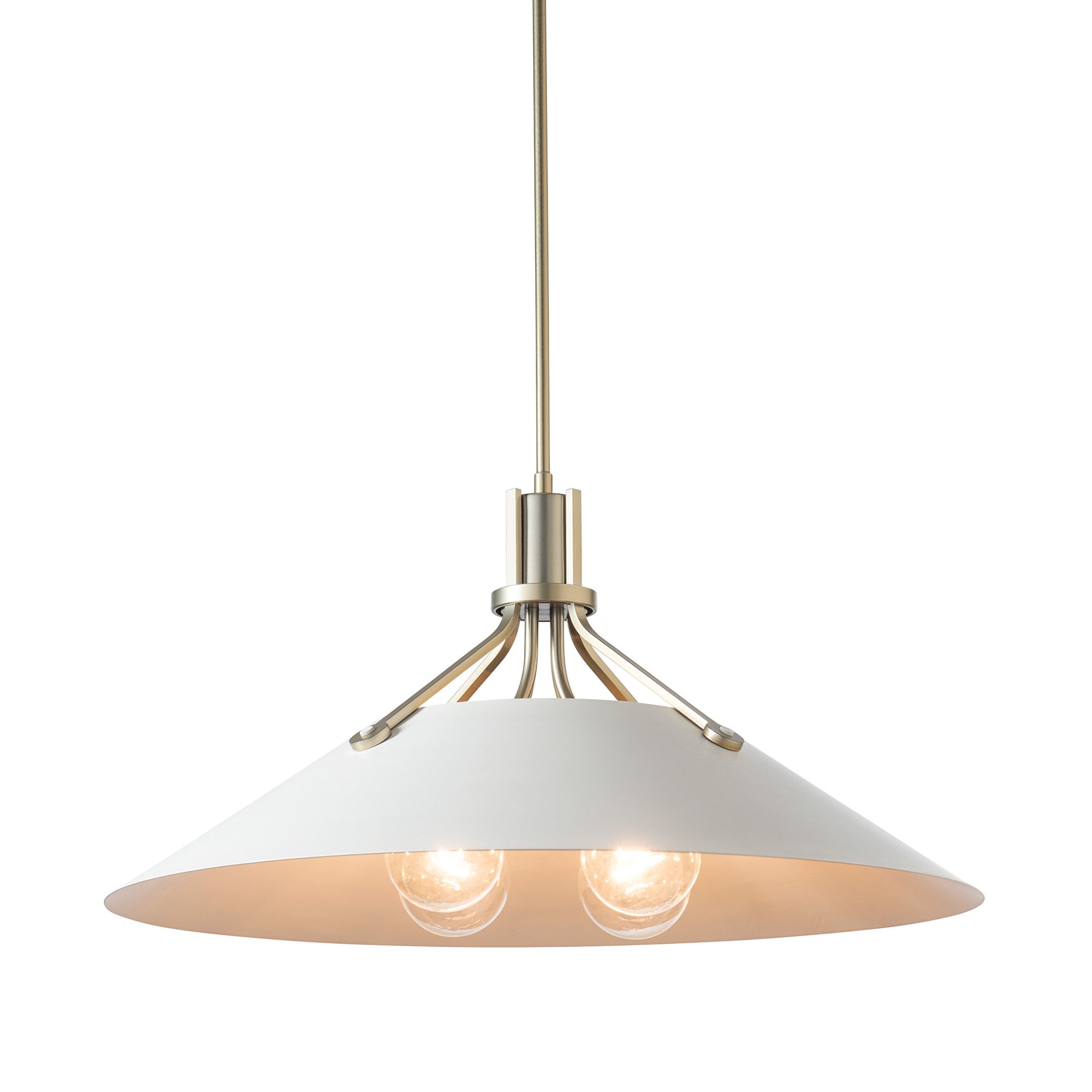 Image 3 Henry Pendant Brass White Accent Standard Overall Height Made to Order more views