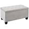 Henry Soft Concrete Gray Button-Tufted Storage Bench