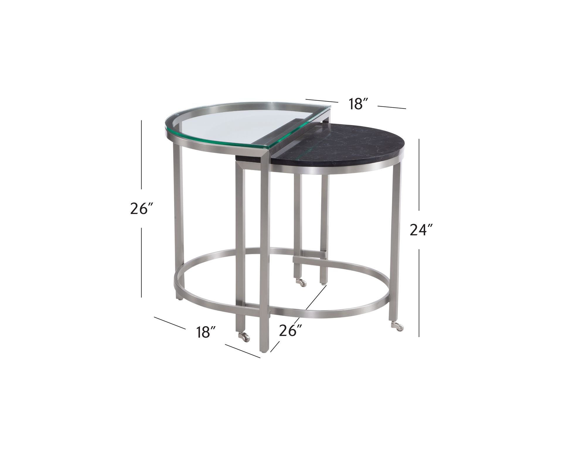Image 3 Hensley 26" Chrome and Marble Bunching End Table more views