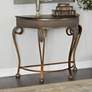 Hensley 41" Wide Gold Metal Embossed Leaf Console Table