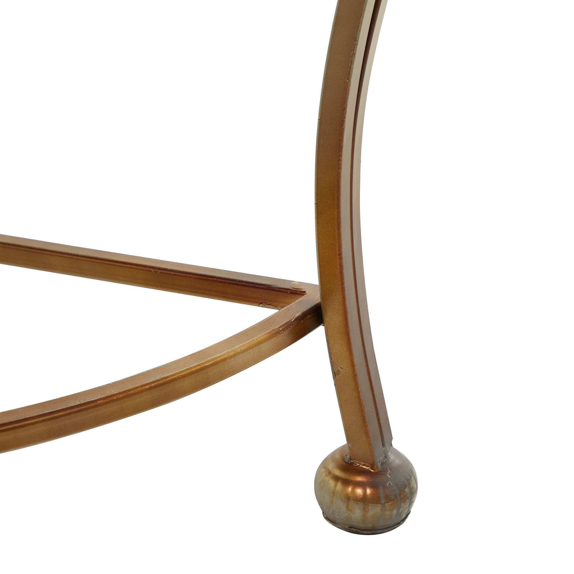 Image 3 Hensley 41" Wide Gold Metal Embossed Leaf Console Table more views