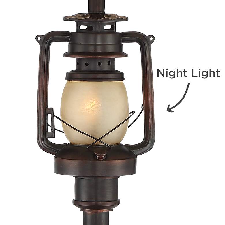 Henson Bronze Finish Rustic Lantern Floor Lamp with Night Light more views