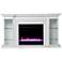 Henstinger 54 3/4"W White Color Changing 4-Shelf Fireplace