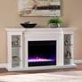 Henstinger 54 3/4"W White Color Changing 4-Shelf Fireplace